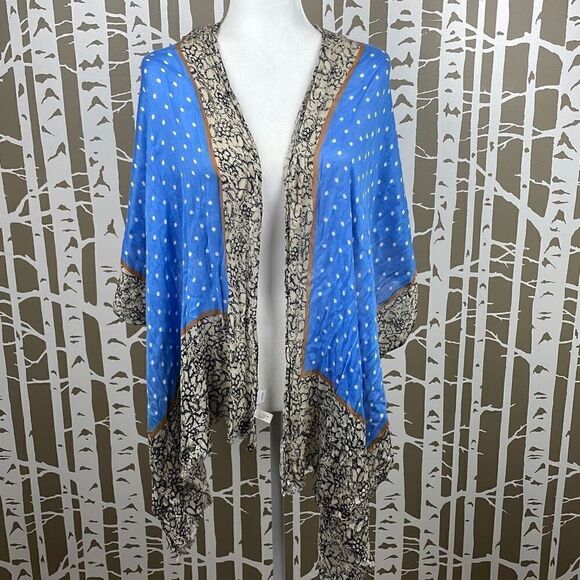 Cruise Ready Cornflower Blue Polka Dot Scarf Wrap - Picture 2 of 10